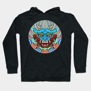 Minhwa: Dragon Face on Shield D Type Hoodie